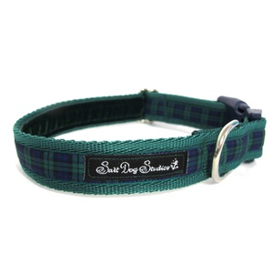 Green Tartan Dog Collar