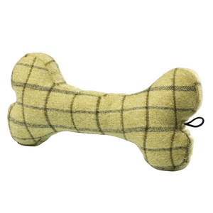 Green Tweed Bone Dog Toy