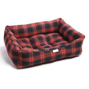 Red & Grey Tartan Dog Bed