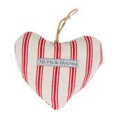 Mutts & Hounds - Organic Ticking Cranberry Linen Lavender Heart