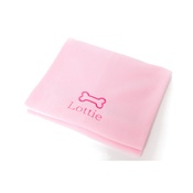 PetsPyjamas - Personalised Baby Pink Bone Dog Blanket - Classic font