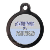PS Pet Tags - Chipped & Neutered Pet ID Tag - Blue