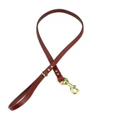 Clementine est. Dogs - Beaton Flat Leather Dog Lead – Burgundy