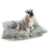 Mutts & Hounds - Dog Print Duck Egg Pillow Bed