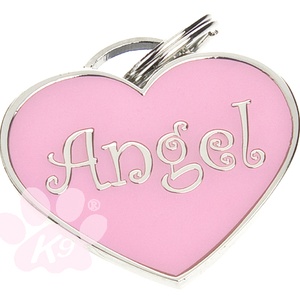 Heart shaped Angel ID tag