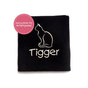 Personalised Cat Blanket - Black