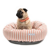 Mutts & Hounds - Orange Stripe Donut Dog Bed