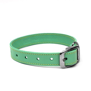 Pale Green Leather Dog Collar