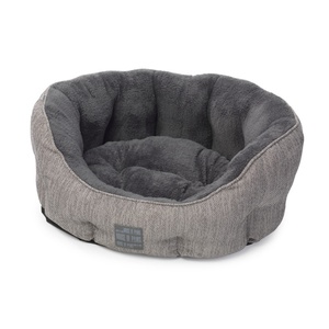 Grey Hessian Oval Dog Bed