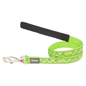 Red Dingo - Flanno Dog Lead – Lime Green