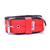 El Perro - 4cm Width Fleece Comfort Dog Collar – Red