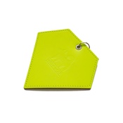Hiro + Wolf - Leather Diamond Poo Bag Pouch - Neon Yellow