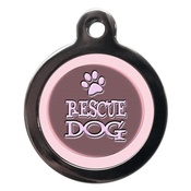 PS Pet Tags - Pink Rescue Dog Pet ID Tag