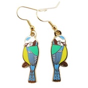Kate Garey - Blue Tit Enamel Earrings