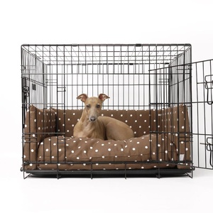 Dog Crate Mattress & Bed Bumper Set - Dotty Chocolate