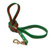 Baker & Bray - Pimlico Leather Dog Lead – Tan & Green