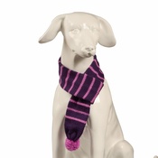 Baker & Bray - Knitted Dog Scarf – Grape & Pink