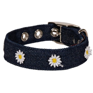 Denim With Daisies Dog Collar