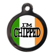 PS Pet Tags - I'm Chipped Irish Flag Pet ID Tag