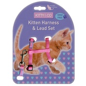 Hem & Boo - Snag-Free Kitten Harness & Lead Set - Pink