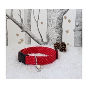 The Spotted Dog Company - Red Spot Dog Collar with Christmas Jingle