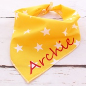 Pet Pooch Boutique - Personalised Yellow Star Dog Bandana