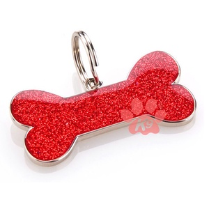 Glitter Bone ID Tag - Red
