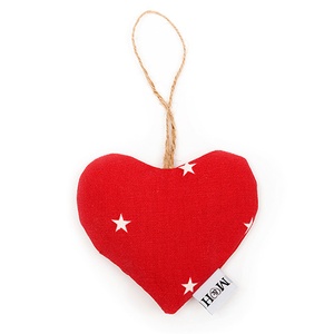 Cranberry Star Cotton Lavender Heart