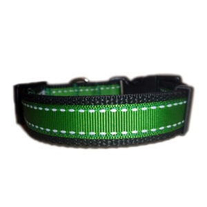 Irish Green Saddle Stitch Dog Collar