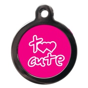 PS Pet Tags - Pink Too Cute Dog ID Tag