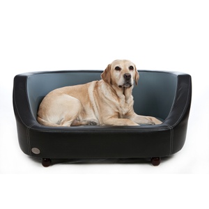 Oxford I Leather Pet Bed - Moonlight Black