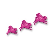 Pugs Might Fly - Set of 3 Flying Pugs - Pink