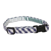 Creature Clothes - Stripey Blue Gingham Cat Collar