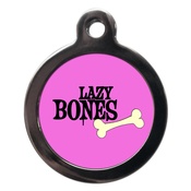 PS Pet Tags - Pink Lazy Bones Dog ID Tag