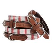 Mutts & Hounds - Organic Ticking Cranberry Dog Collar