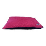 Hem & Boo - Quilted Cushion Dog Bed - Black & Raspberry