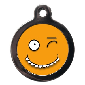Funny Yellow Face Dog ID Tag