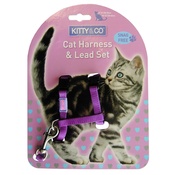Hem & Boo - Purple Snag Free Cat Harness & Lead Set
