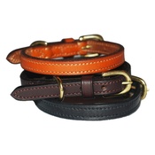 Pear Tannery - Flat Leather Dog Collar - London Tan