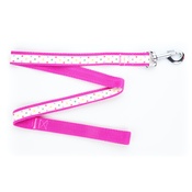 Pet Pooch Boutique - Multi Dot Dog Lead - Pink 1" Width