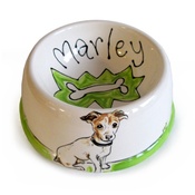 Purple Glaze Pottery - Small Personalised Dog Bowl