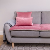 The Lounging Hound - Lustre Velvet Sofa Topper - Blush