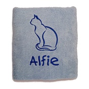 My Posh Paws - Personalised Cat Towel – Pale Blue