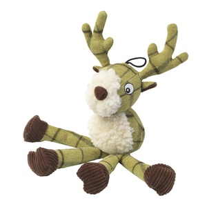 Green Tweed Long Legs Stag Dog Toy