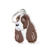 My Family - Springer Spaniel Engraved ID Tag – Brown & White