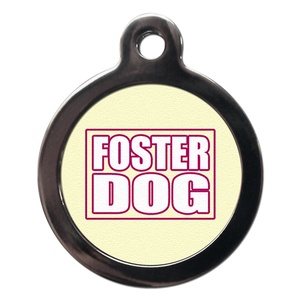 Foster Dog Pet ID Tag - Pink
