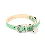 Linny - Baby Green Leather Cat Collar