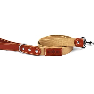 Tan Brown Cotton Webbing Dog Lead