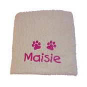My Posh Paws - Personalised Pet Towel - Cream