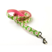 Yellow Dog - Green Daisy on Pink Polka Lead Uptown Range